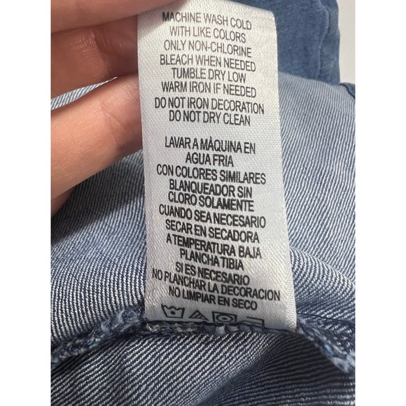 Vintage Bebe Sleeveless Denim Midi Dress Size L Stretch Y2K Western Utility - Picture 9 of 11